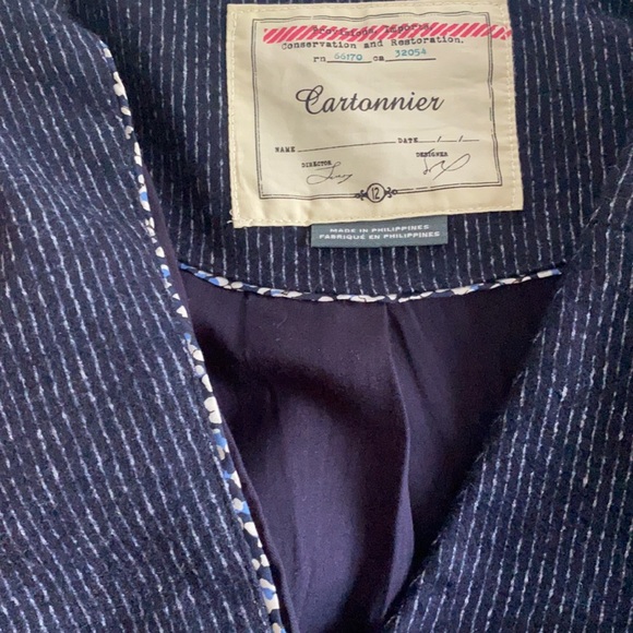NWT ANTHROPOLOGIE CARTONNIER  NAVY MARINE JACKET - Picture 6 of 6